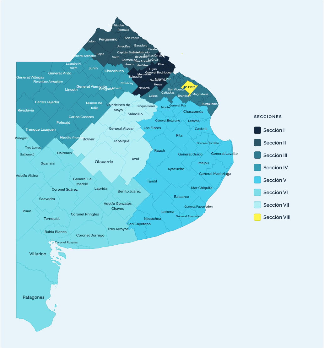 Mapa de secciones electorales de Buenos Aires